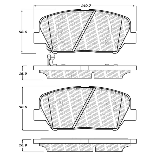 Centric Posi Quiet Pro™ Ceramic Front Disc Brake Pads 500.14130