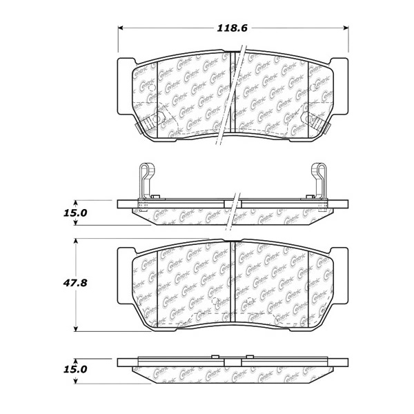 Centric Posi Quiet™ Ceramic Rear Disc Brake Pads 105.09541