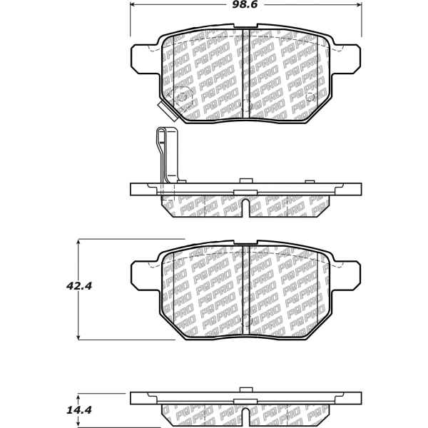 Centric Posi Quiet Pro™ Ceramic Rear Disc Brake Pads 500.13540