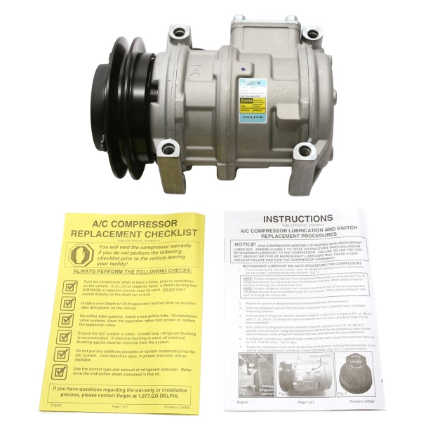 Delphi A C Compressor With Clutch CS20114