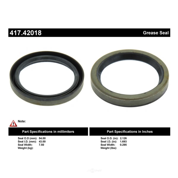 Centric Premium™ Rear Inner Wheel Seal 417.42018