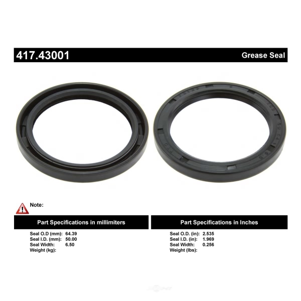 Centric Premium™ Front Inner Wheel Seal 417.43001