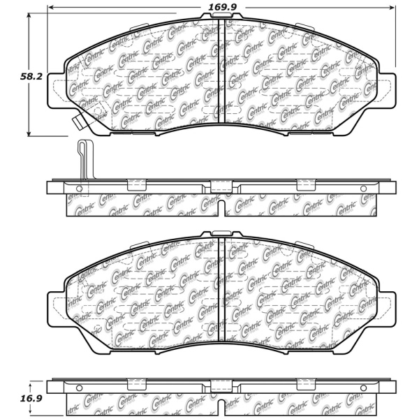 Centric Posi Quiet™ Ceramic Front Disc Brake Pads 105.13780