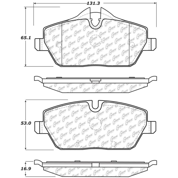 Centric Premium Semi-Metallic Front Disc Brake Pads 300.13080