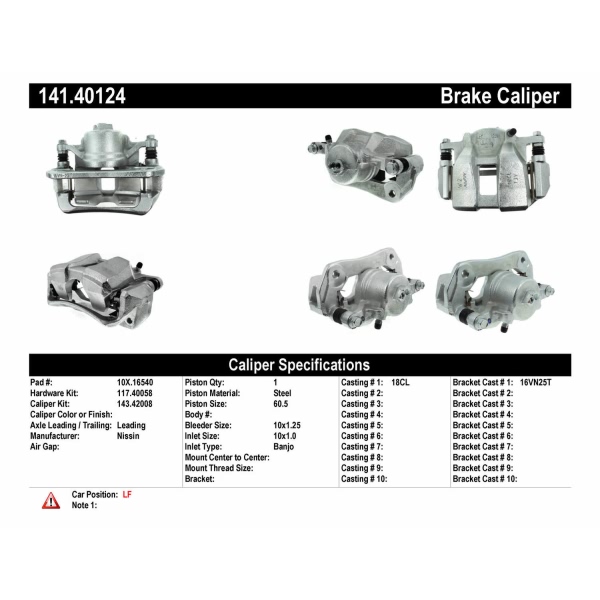 Centric Semi-Loaded Brake Caliper 141.40124