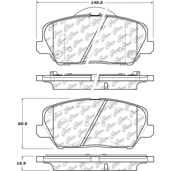 Centric Premium Ceramic Front Disc Brake Pads 301.17350