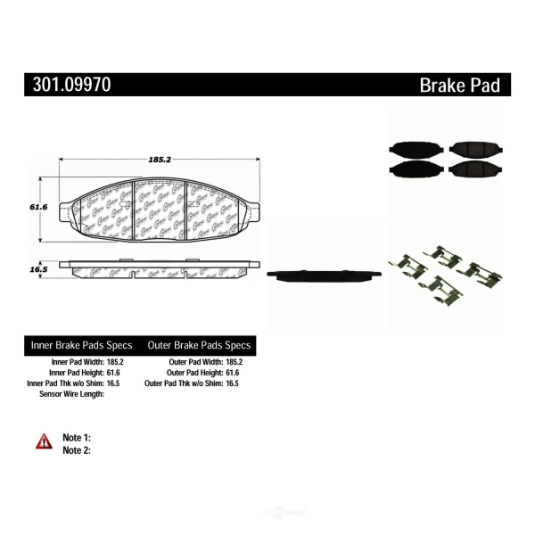 Centric Premium™ Ceramic Brake Pads With Shims And Hardware 301.09970