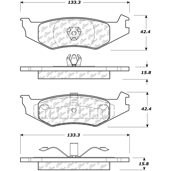 Centric Posi Quiet™ Ceramic Rear Disc Brake Pads 105.05120