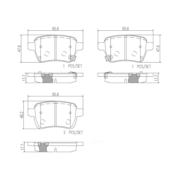 brembo Premium Ceramic Rear Disc Brake Pads P23156N