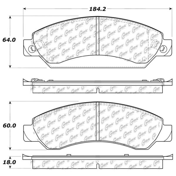 Centric Premium™ Semi-Metallic Brake Pads With Shims And Hardware 300.10920