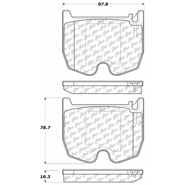 Centric Posi Quiet™ Semi-Metallic Front Disc Brake Pads 104.09830