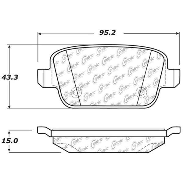 Centric Premium Ceramic Rear Disc Brake Pads 301.13140