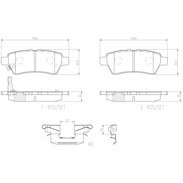 brembo Premium Ceramic Rear Disc Brake Pads P56060N