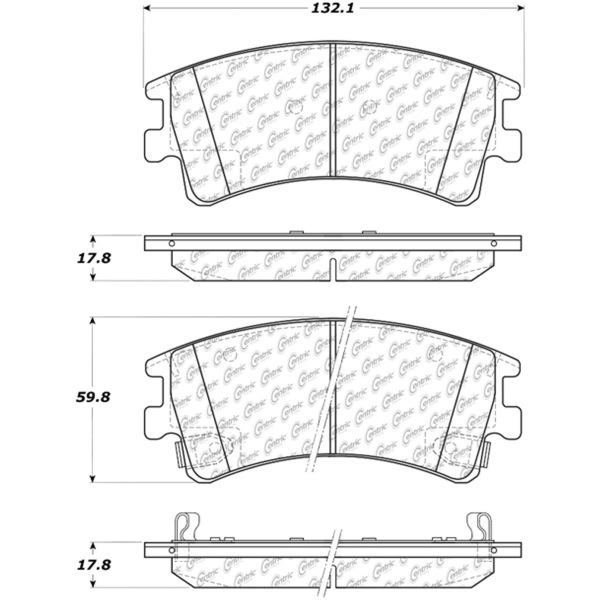 Centric Posi Quiet™ Semi-Metallic Front Disc Brake Pads 104.09570