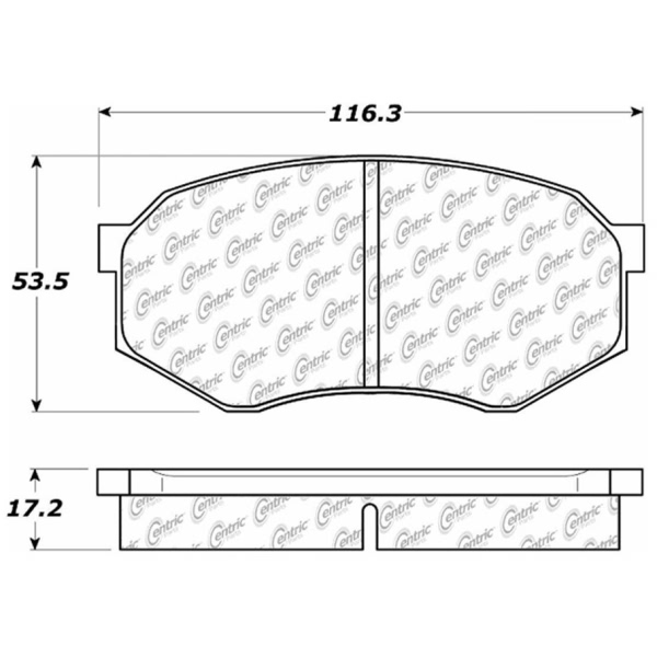 Centric Posi Quiet™ Extended Wear Semi-Metallic Front Disc Brake Pads 106.04330