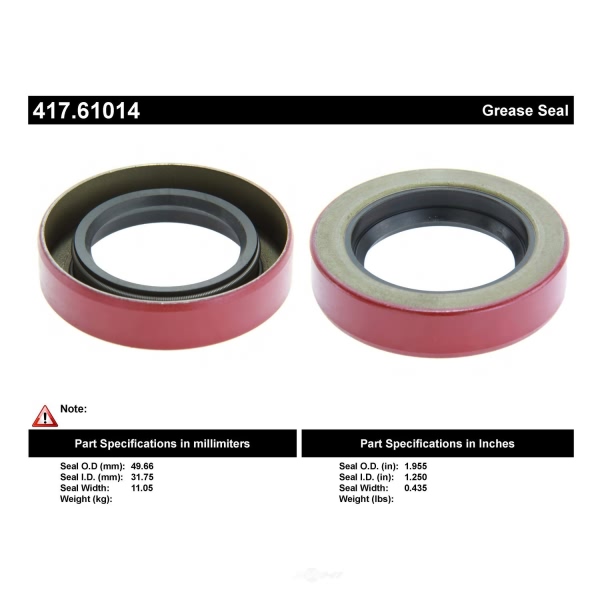 Centric Premium™ Rear Wheel Seal 417.61014