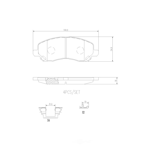 brembo Premium Ceramic Front Disc Brake Pads P54030N