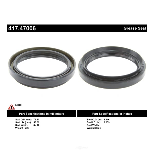 Centric Premium™ Axle Shaft Seal 417.47006