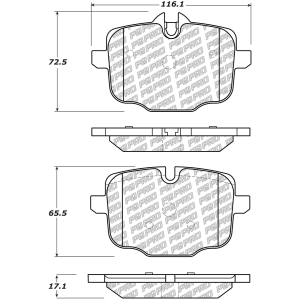 Centric Posi Quiet Pro™ Semi-Metallic Rear Disc Brake Pads 500.14690