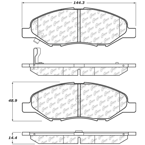 Centric Premium Ceramic Front Disc Brake Pads 301.13450