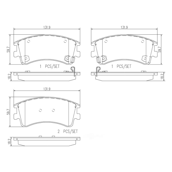 brembo Premium Ceramic Front Disc Brake Pads P49032N