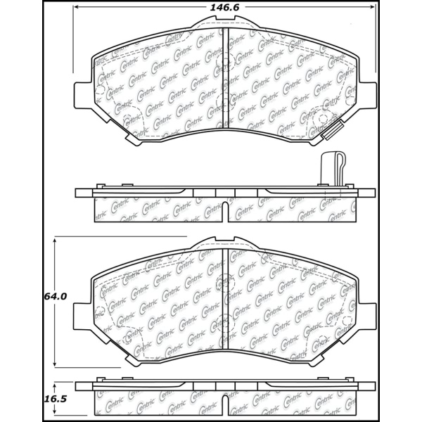 Centric Premium Ceramic Front Disc Brake Pads 301.12730