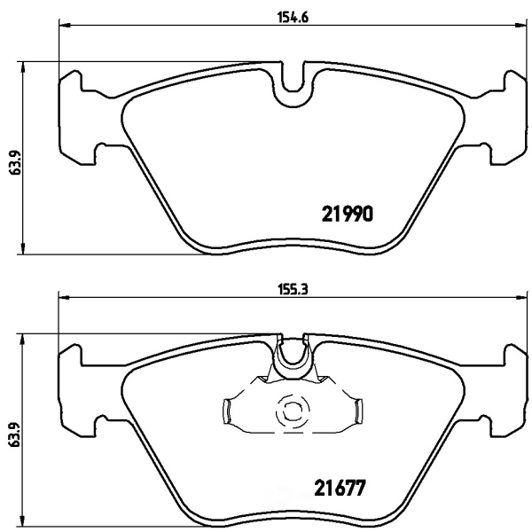 brembo Premium Low-Met OE Equivalent Front Brake Pads P06065