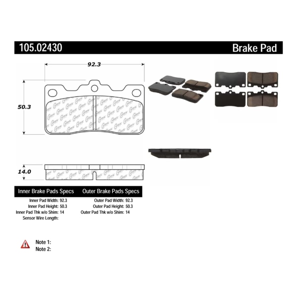 Centric Posi Quiet™ Ceramic Rear Disc Brake Pads 105.02430