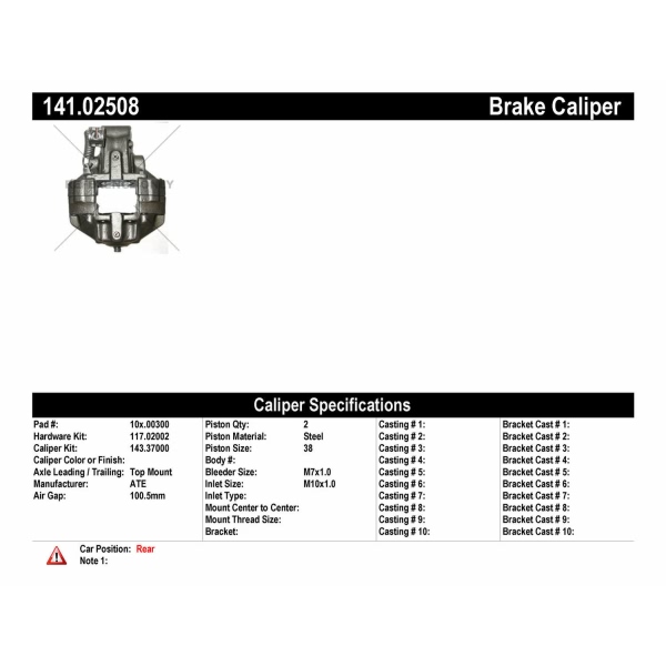 Centric Semi-Loaded Brake Caliper 141.02508