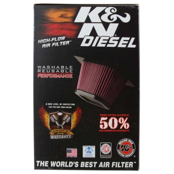 K&N E Series Oval Straight Red Air Filter （9.25" BOL x 6.5" BOW x 9.25" TOL x 6.5" TOW x 8.938" H) E-0644