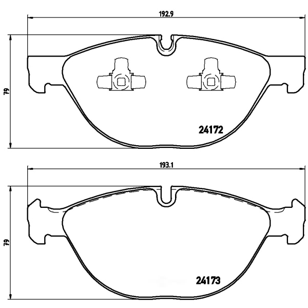 brembo Premium Low-Met OE Equivalent Front Brake Pads P06058