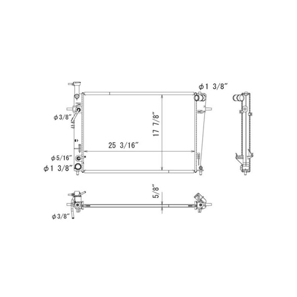 TYC Engine Coolant Radiator 13070