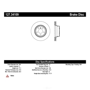 Centric Premium™ OE Style Drilled And Slotted Brake Rotor for 2013 BMW 135i - 127.34109