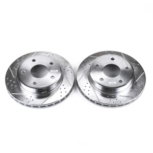 Power Stop PowerStop Evolution Performance Drilled, Slotted& Plated Brake Rotor Pair for Mitsubishi Raider - AR8763XPR