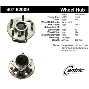 Centric Premium™ Wheel Bearing And Hub Assembly for 1998 Chevrolet Lumina - 407.62009