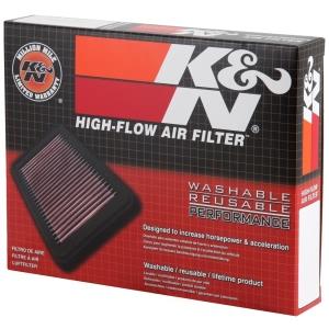 K&N 33 Series Panel Red Air Filter （8" L x 7.5" W x 1" H) for 2012 Kia Forte Koup - 33-2380