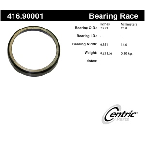 Centric Premium™ Rear Outer Wheel Bearing Race for 1985 Mercedes-Benz 500SEC - 416.90001