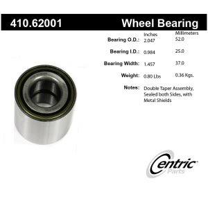 Centric Premium™ Wheel Bearing for 2008 Chevrolet Aveo - 410.62001