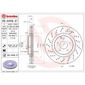 brembo UV Coated Series Drilled Vented Front Brake Rotor for 2003 Mercedes-Benz C230 - 09.A448.21