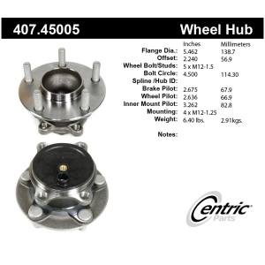 Centric Premium™ Wheel Bearing And Hub Assembly for Mazda 6 - 407.45005