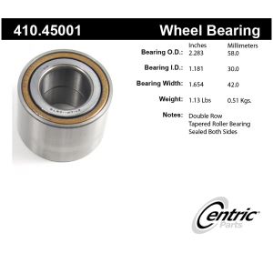 Centric Premium™ Rear Driver Side Wheel Bearing and Race Set for 1989 Mazda 626 - 410.45001