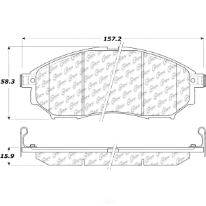 Centric Posi Quiet™ Extended Wear Semi-Metallic Front Disc Brake Pads for 2013 Infiniti FX37 - 106.08881