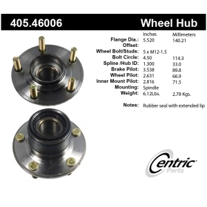 Centric Premium™ Wheel Bearing And Hub Assembly for 1990 Plymouth Laser - 405.46006