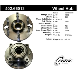 Centric Premium™ Wheel Bearing And Hub Assembly for 2005 Chevrolet Silverado 1500 - 402.66013
