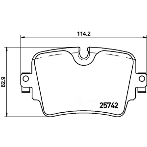 brembo Premium Low-Met OE Equivalent Rear Brake Pads for 2017 Jaguar F-Type - P36033