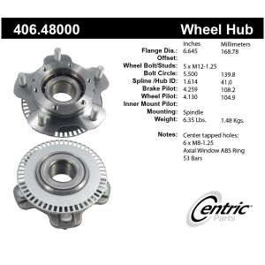 Centric Premium™ Wheel Bearing And Hub Assembly for 2006 Suzuki XL-7 - 406.48000