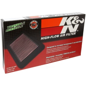 K&N 33 Series Panel Red Air Filter （11" L x 6.563" W x 1.125" H) for Infiniti FX35 - 33-2031-2