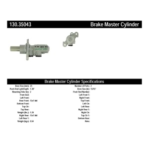 Centric Premium™ Brake Master Cylinder for 2015 Mercedes-Benz CLA250 - 130.35043