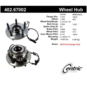 Centric Premium™ Wheel Bearing And Hub Assembly for 2006 Mitsubishi Raider - 402.67002