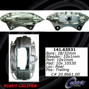 Centric Semi-Loaded Brake Caliper for 2008 Dodge Challenger - 141.63531